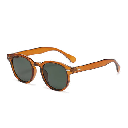 DUHE Retro Rivet Round Sunglasses