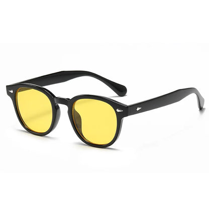 DUHE Retro Rivet Round Sunglasses
