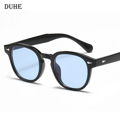 DUHE Retro Rivet Round Sunglasses