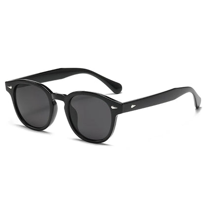 DUHE Retro Rivet Round Sunglasses