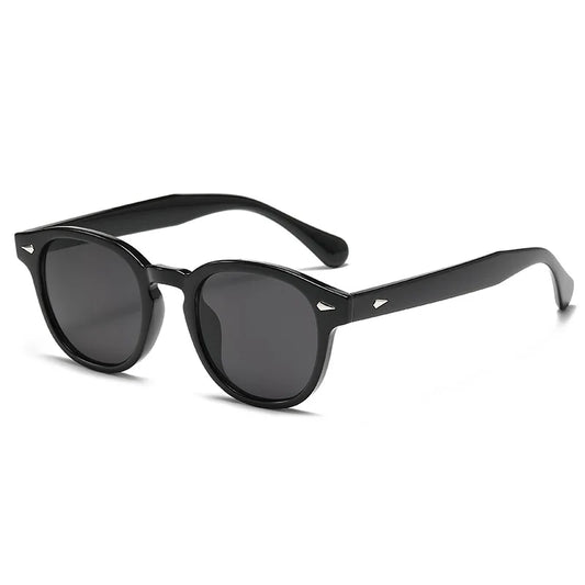 DUHE Retro Rivet Round Sunglasses