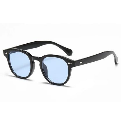 DUHE Retro Rivet Round Sunglasses