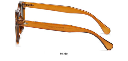 DUHE Retro Rivet Round Sunglasses